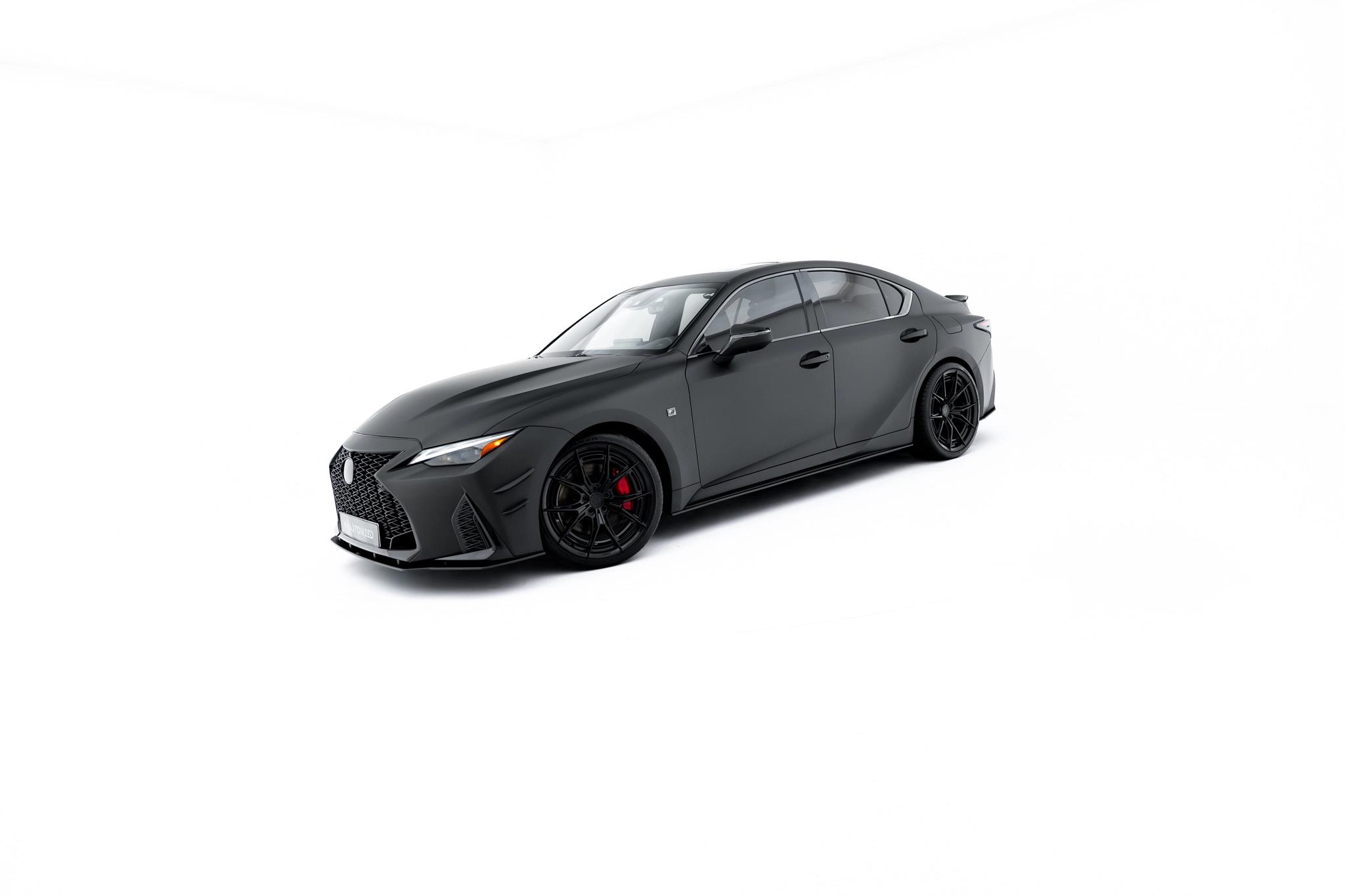 Seitenschweller Ansatz Paar passend für Lexus IS 500 Mk3 Facelift 2 XE30 roter Kern