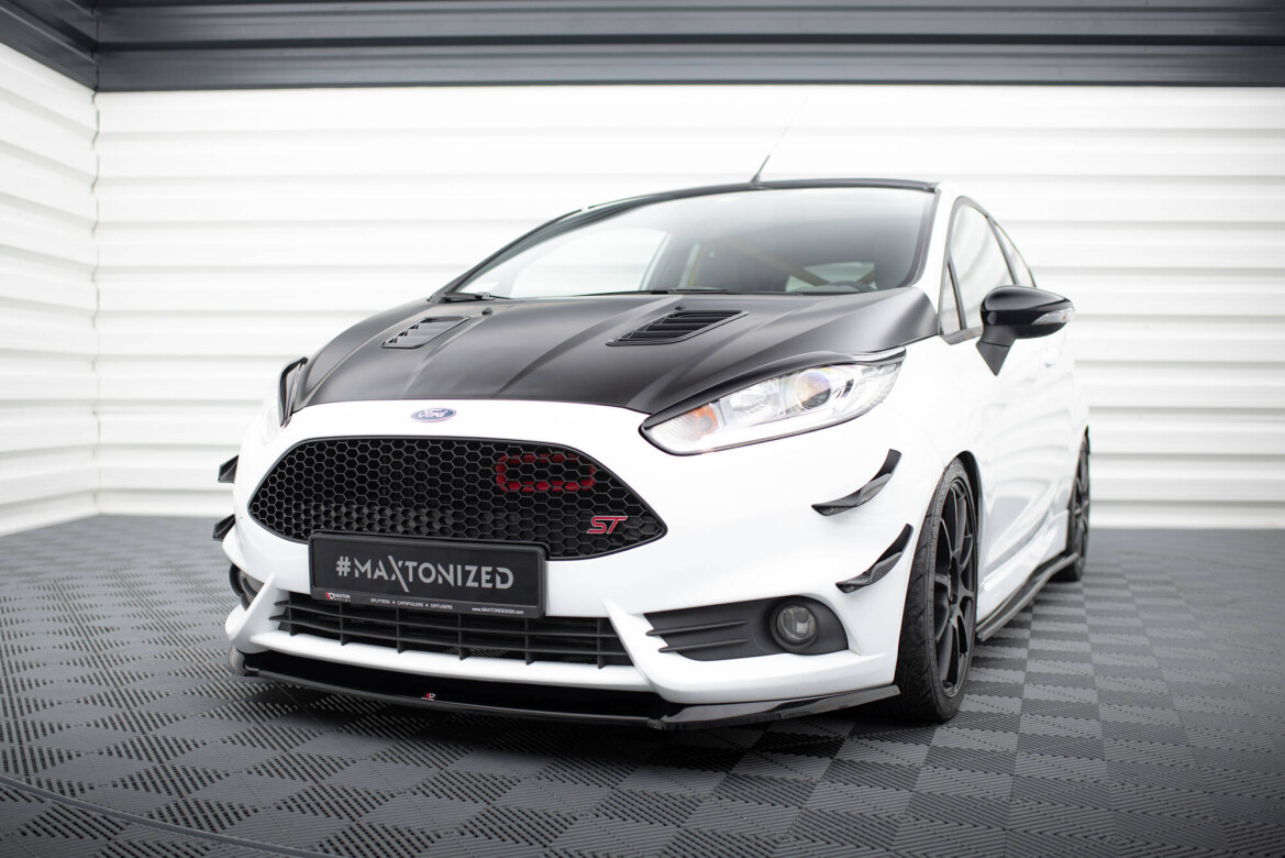 Scheinwerfer Blenden Böser Blick V.1 passend für Ford Fiesta ST / ST-Line / Standard Mk7 FL schwarz Hochglanz