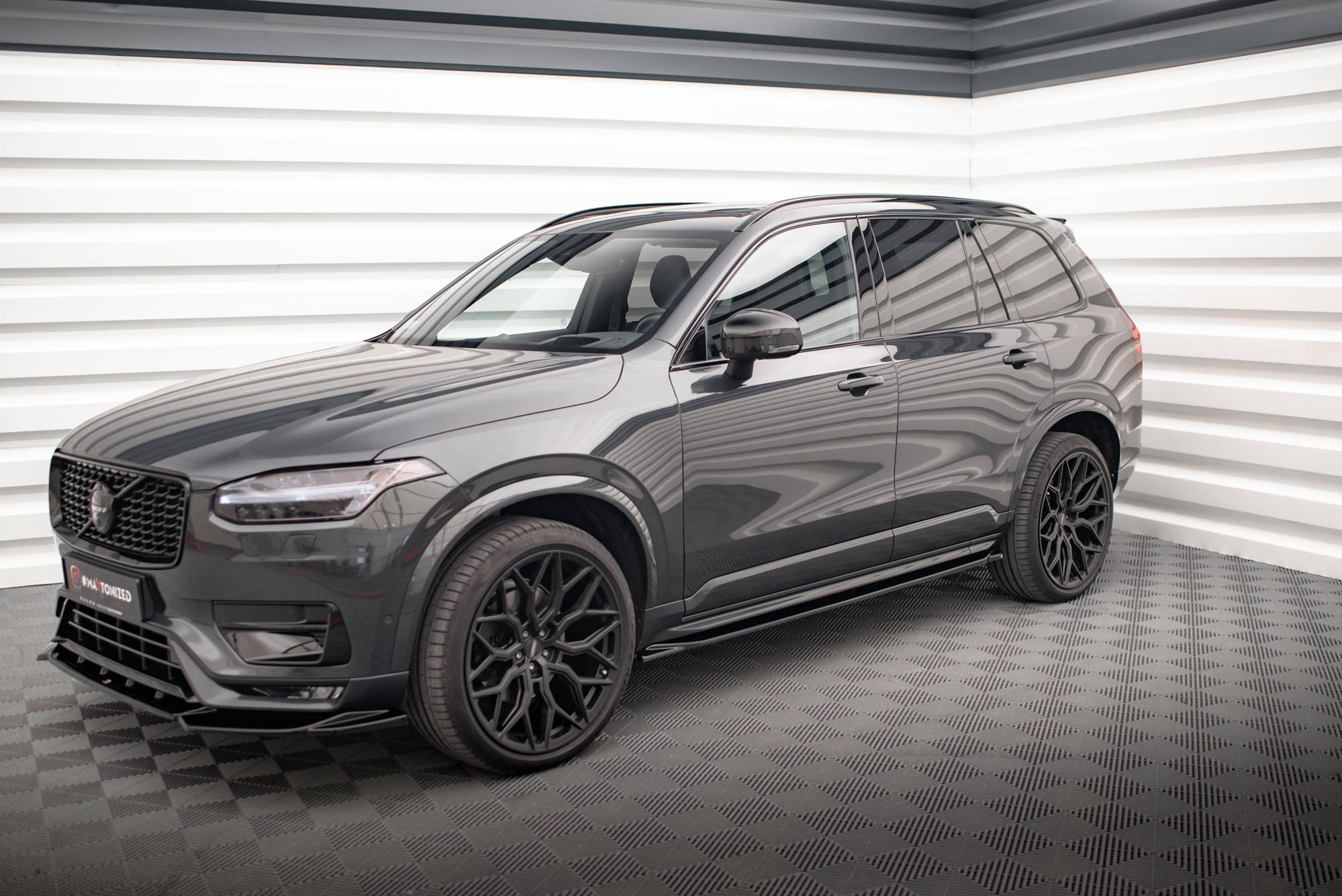 Street+ Seitenschweller Leisten passend für Volvo XC90 R-Design Mk2 FL schwarz Hochglanz