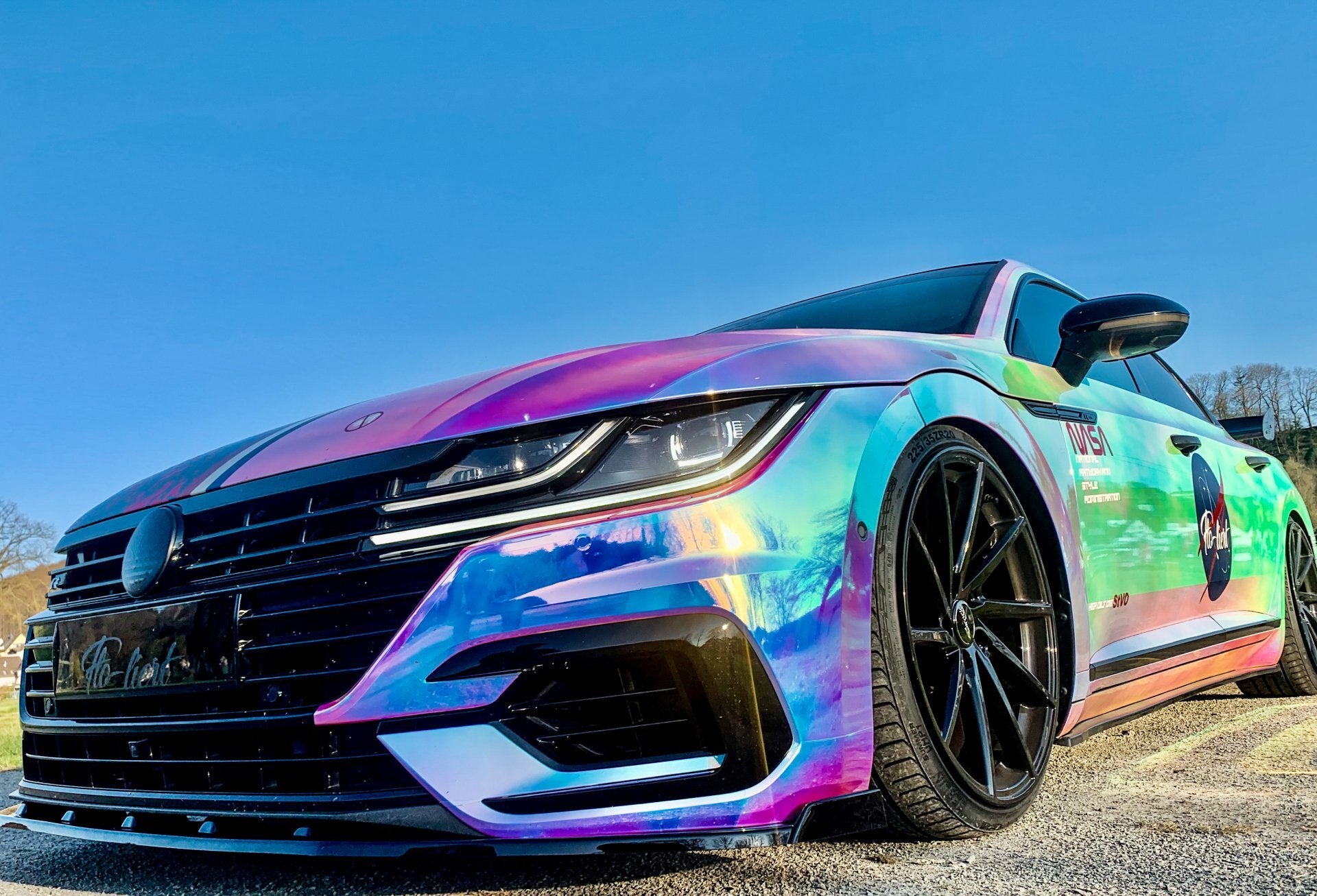 Cup Frontspoilerlippe mit Wing für VW Arteon Carbon Optik
