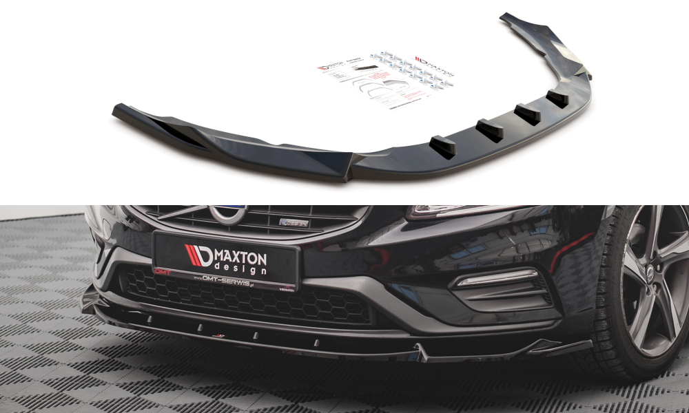 Street+ Spoilerlippe Front Ansatz V.1 passend für Volvo S60 R-Design Mk2 schwarz matt