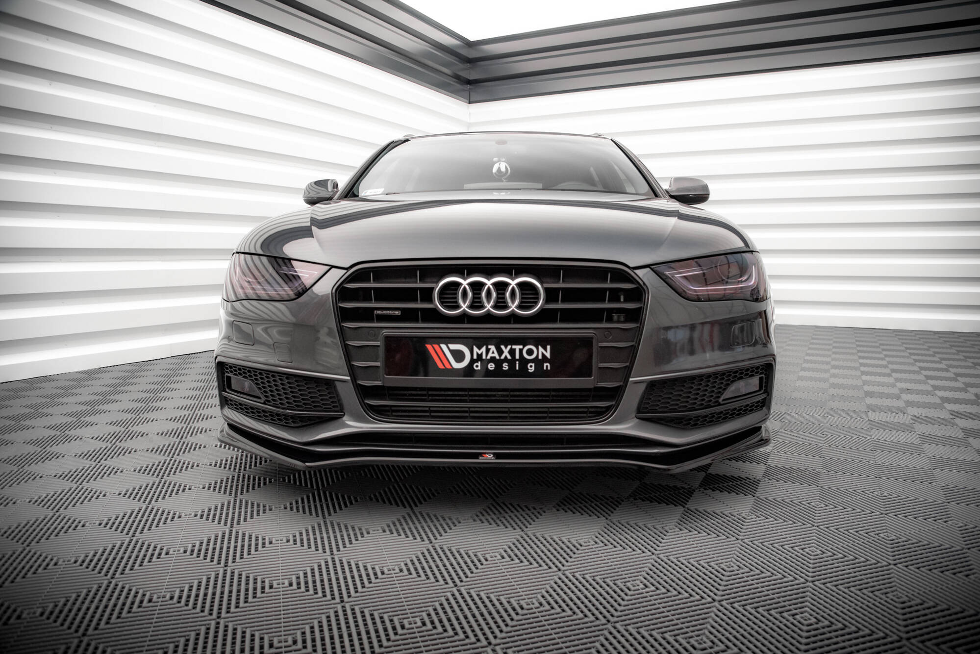 Street+ Spoilerlippe Front Ansatz V.4 passend für Audi A4 S-Line / S4 B8 FL schwarz Hochglanz
