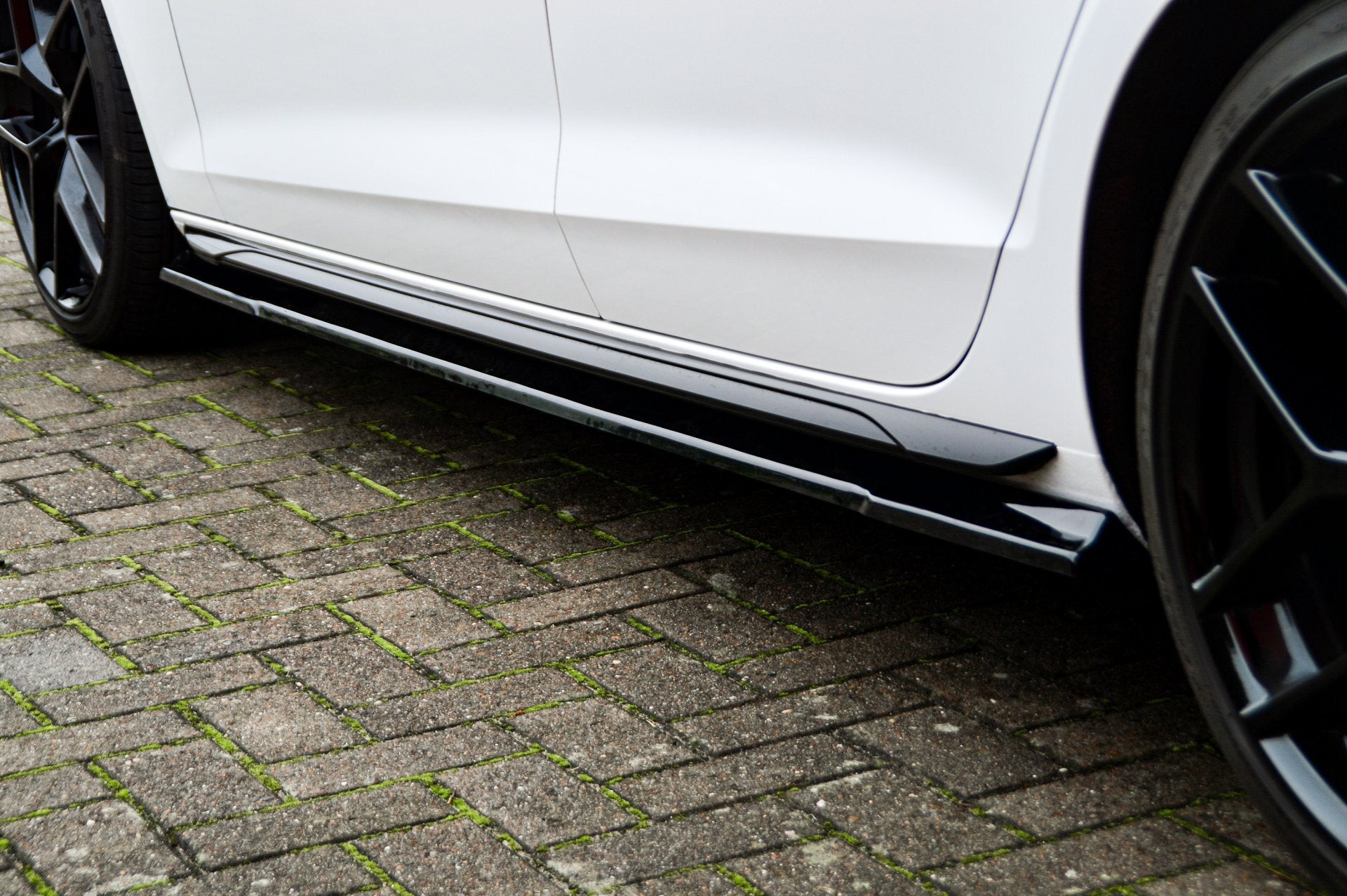 Seitenschweller hinten für Audi A4 + S4 B9 Schwarz Matt