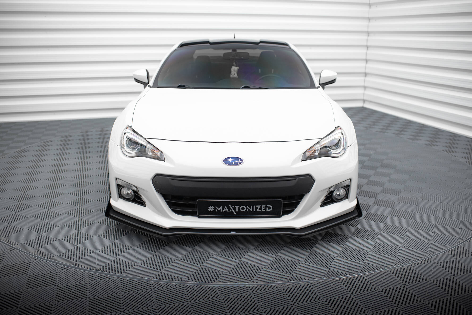 Street Pro Spoilerlippe Front Ansatz + Flaps V.1 passend für Subaru BRZ Mk1 rot+ Hochglanz Flaps