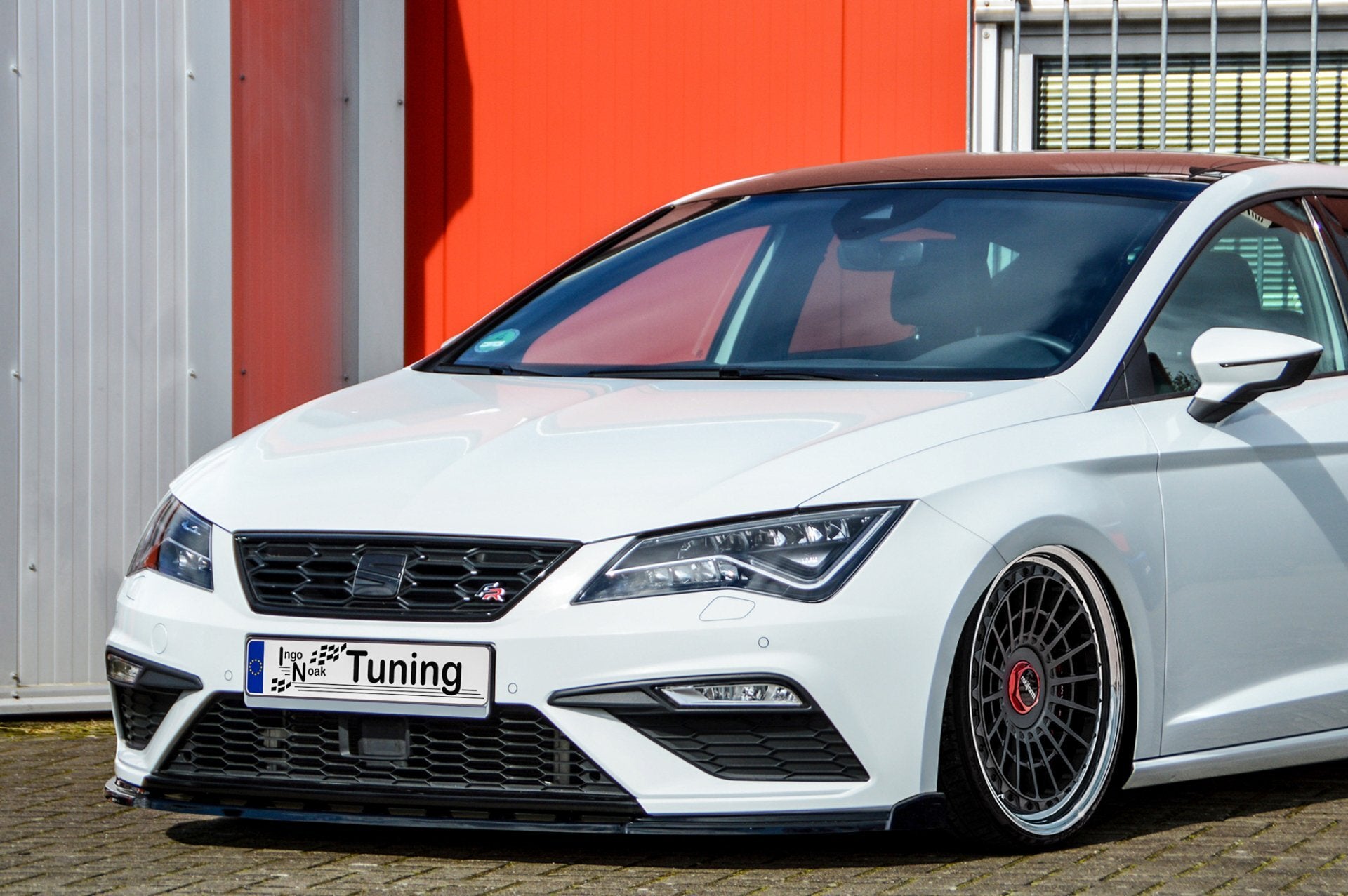 Cup Frontspoilerlippe mit Wing ABS Seat Leon 5F Facelift FR Cupra Schwarz Glanz