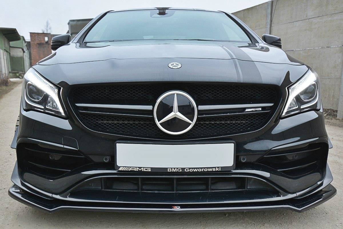 Front Ansatz V.2 für Mercedes CLA A45 AMG C117 Facelift schwarz Hochglanz