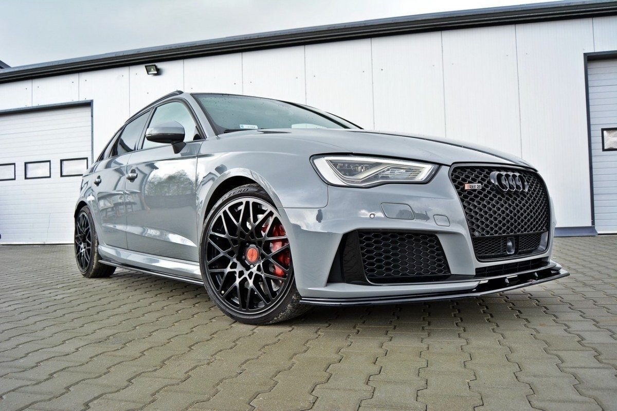 Street+ Spoilerlippe Front Ansatz V.2 passend für Audi RS3 8V Sportback schwarz Hochglanz