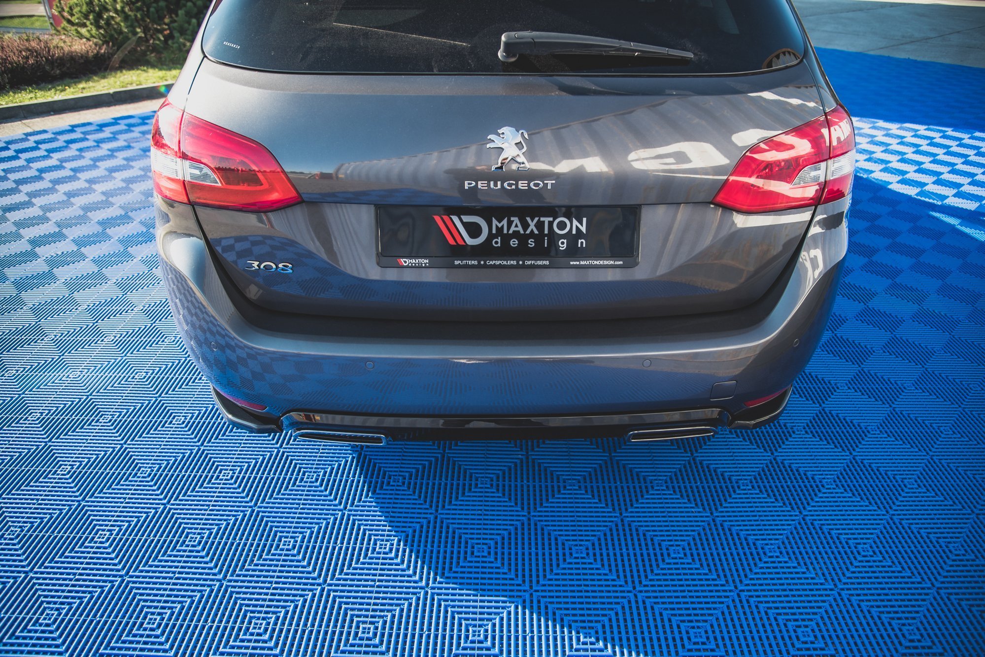 Street+ Heck Ansatz Flaps passend für Peugeot 308 SW Mk2 schwarz Hochglanz