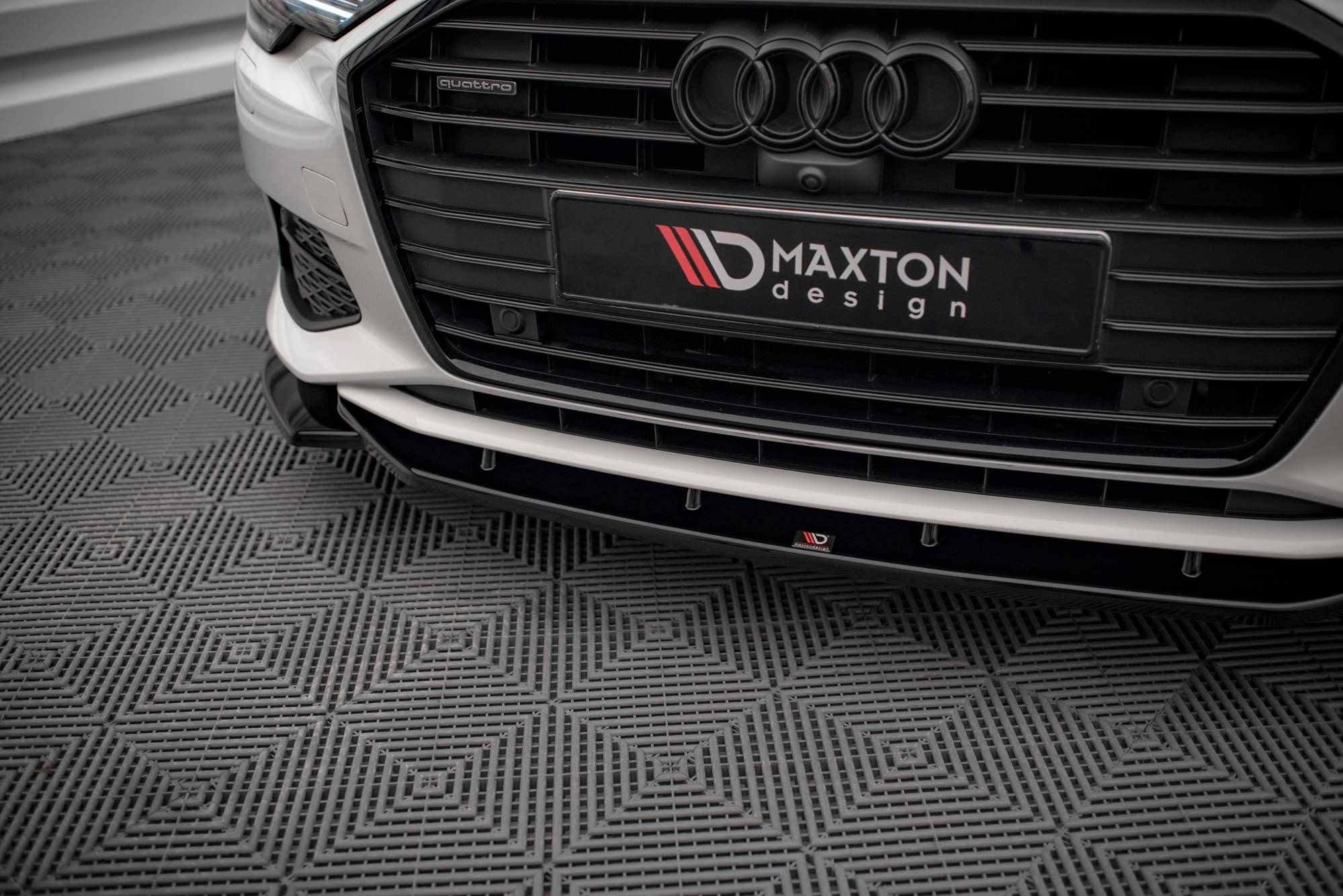 Street+ Spoilerlippe Front Ansatz V.1 passend für Audi A6 C8 schwarz Hochglanz
