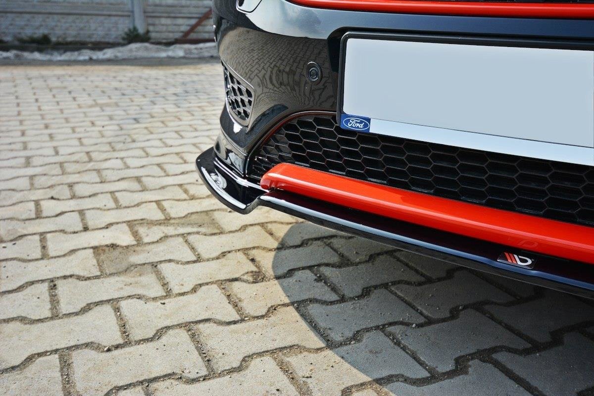 Street+ Spoilerlippe Front Ansatz V.2 passend für Ford Focus ST-Line Mk3 FL schwarz Hochglanz