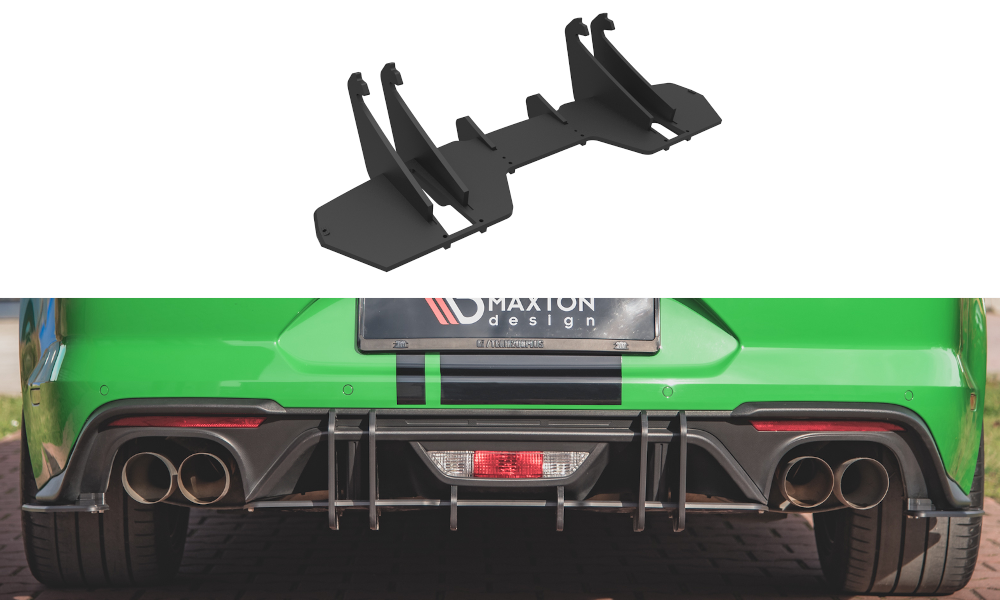 Street Pro Heckschürze Heck Ansatz Diffusor passend für Ford Mustang GT Mk6 FL rot
