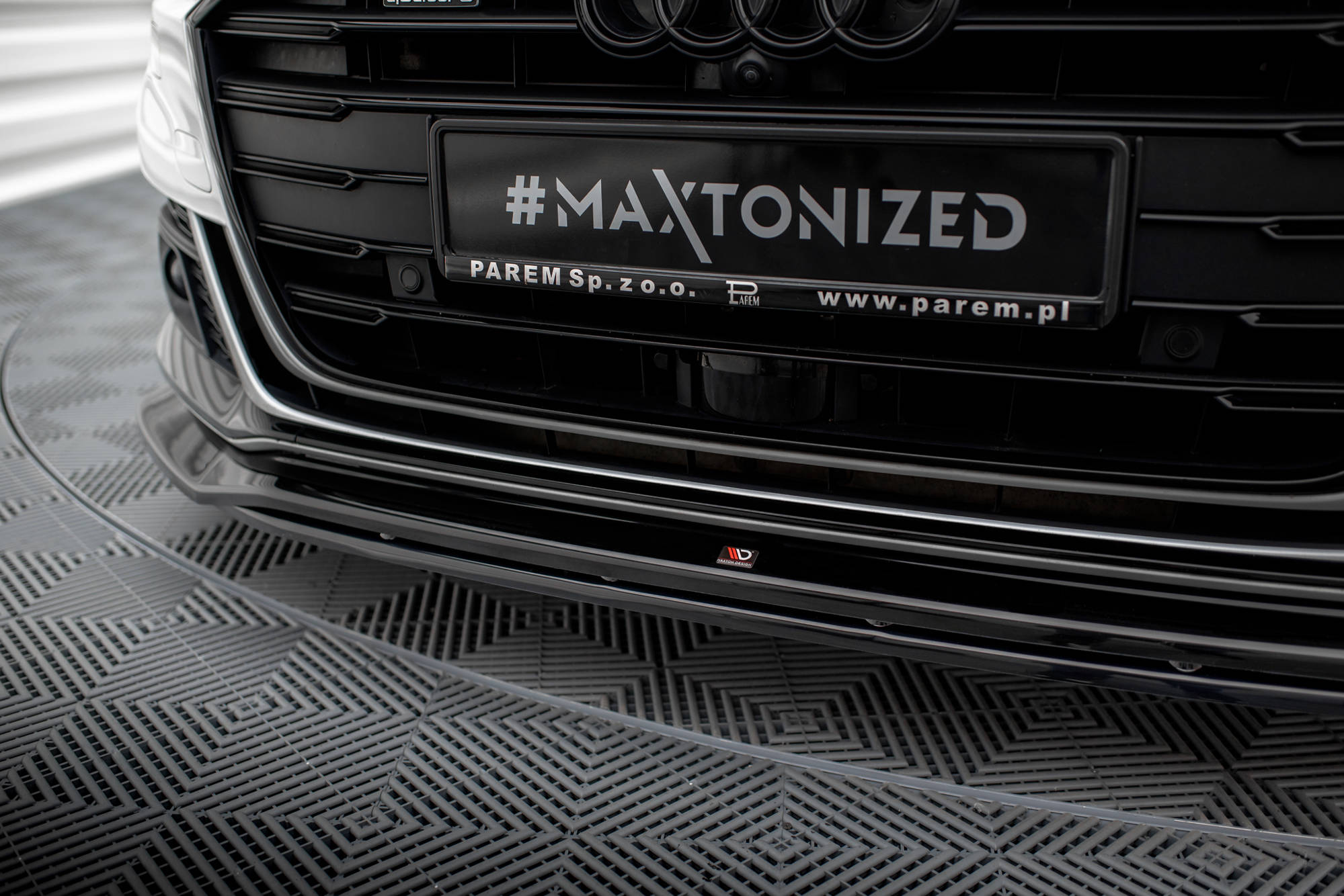 Street+ Spoilerlippe Front Ansatz V.1 passend für Audi S8 / A8 S-Line D5 schwarz Hochglanz