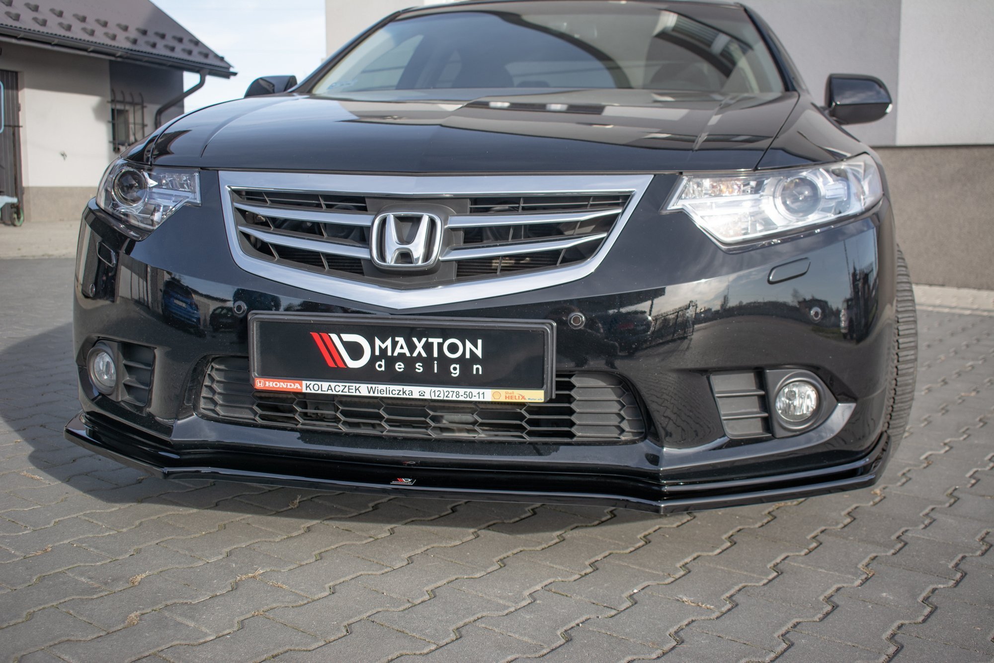 Front Ansatz für Honda Accord VIII CU Series Facelift schwarz Hochglanz