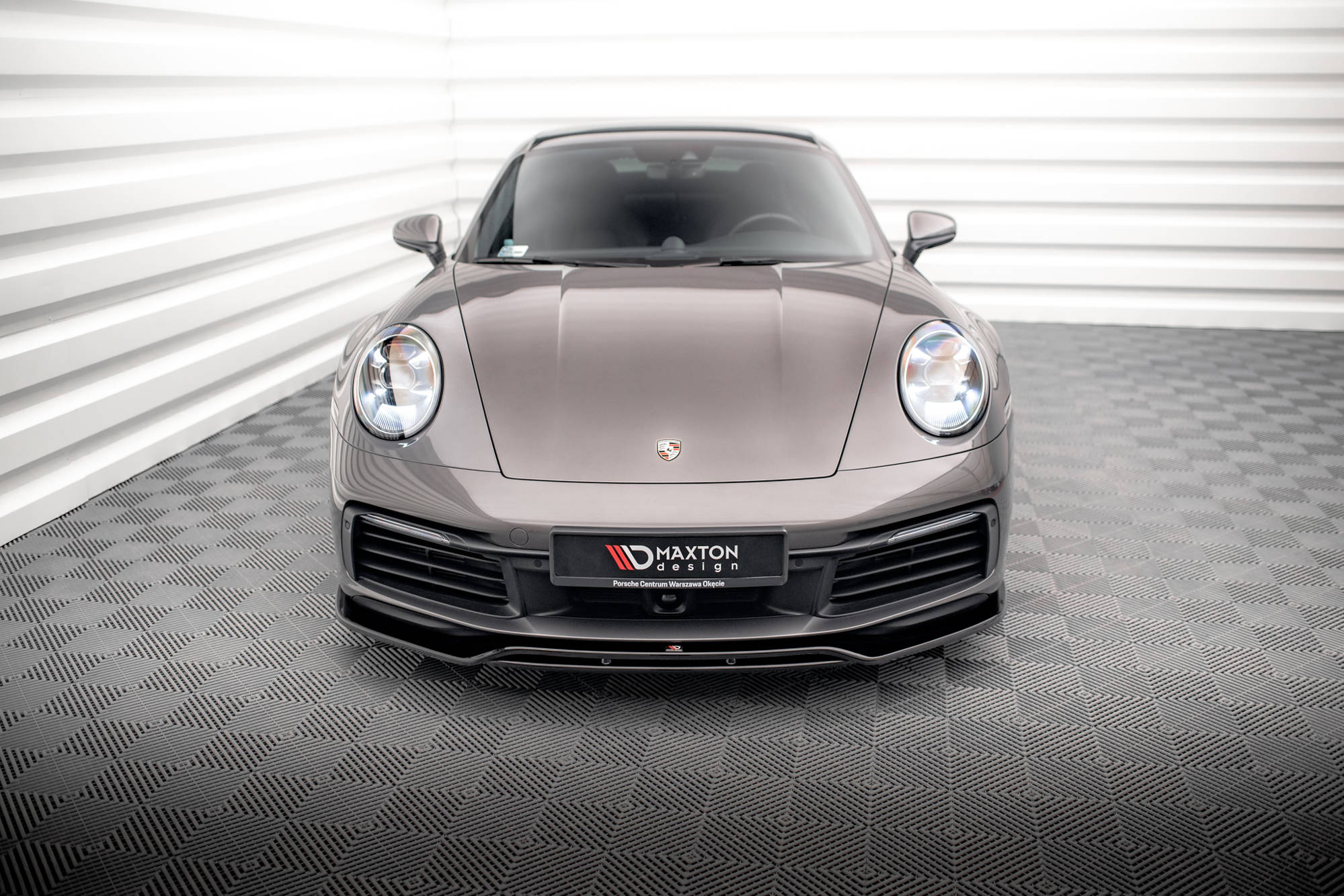 Street+ Spoilerlippe Front Ansatz passend für Porsche 911 Carrera 4S 992 schwarz Hochglanz