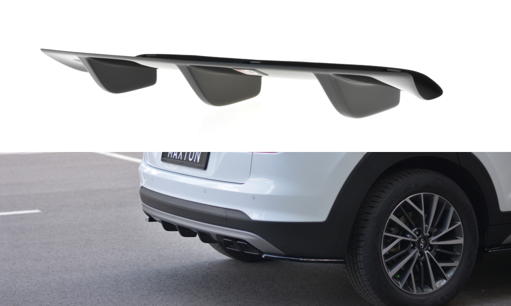 Diffusor Heck Ansatz für Hyundai Tucson Mk3 Facelift schwarz Hochglanz