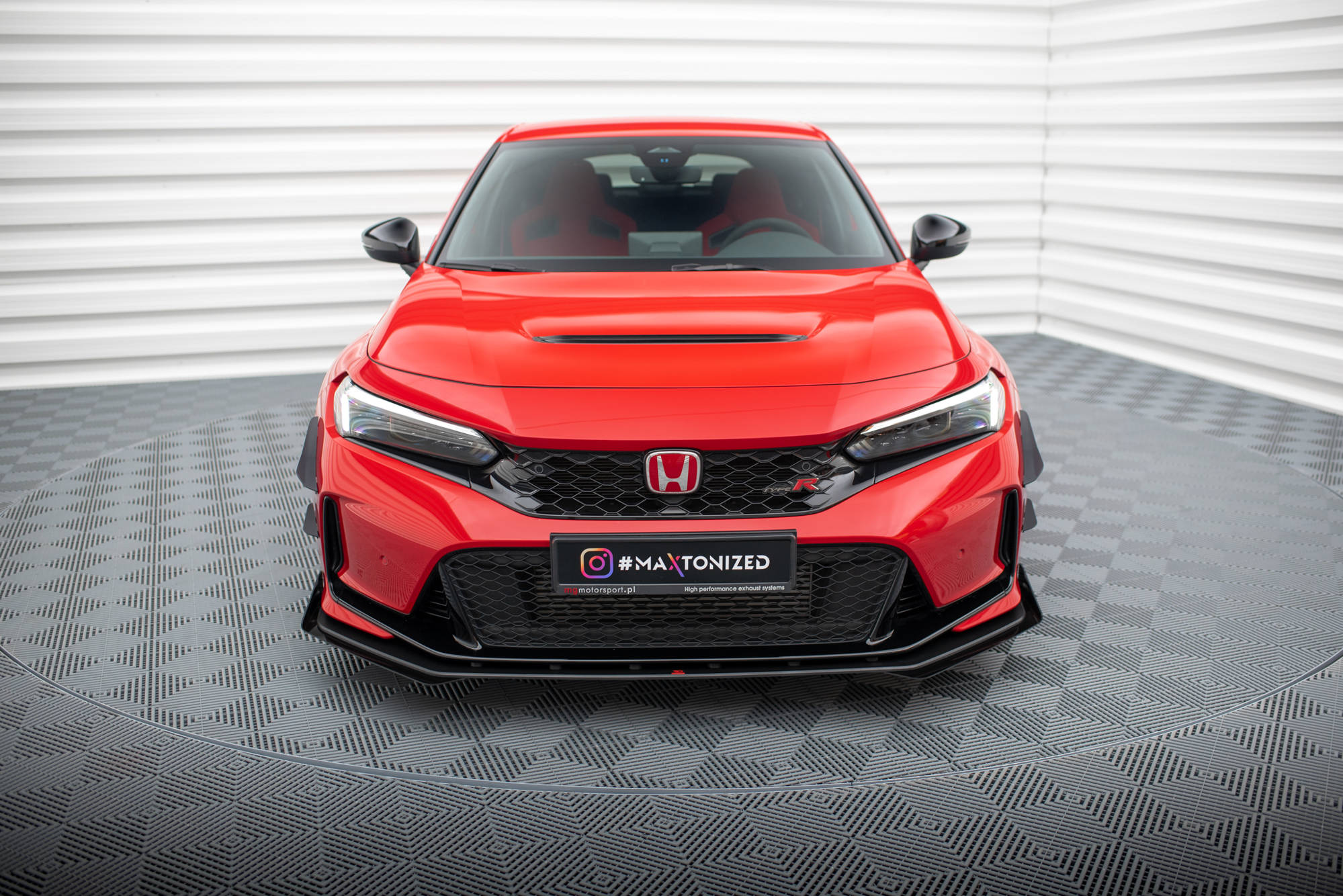 Street Pro Spoilerlippe Front Ansatz + Flaps passend für Honda Civic Type-R Mk 11 schwarz Hochglanz