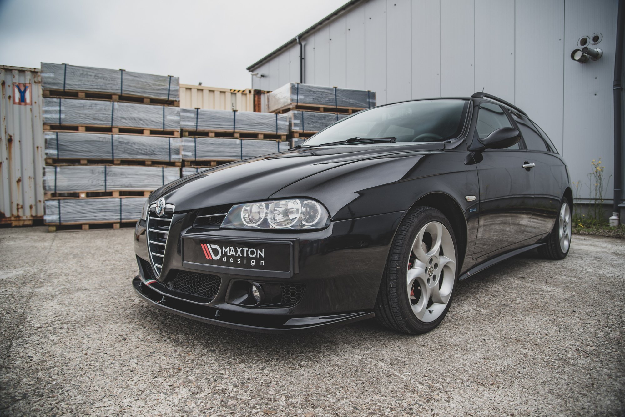 Front Ansatz für Alfa Romeo 156 Facelift schwarz Hochglanz