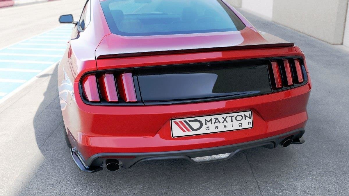 Heck Ansatz Flaps Diffusor für Ford Mustang Mk6 schwarz Hochglanz