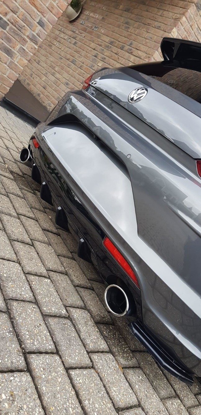 Diffusor Heck Ansatz für VW Scirocco R Mk3 Facelift schwarz Hochglanz