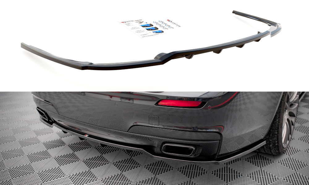 Street+ Mittlerer Diffusor RACE Heck Ansatz passend für BMW 7 M-Paket F01 schwarz Hochglanz