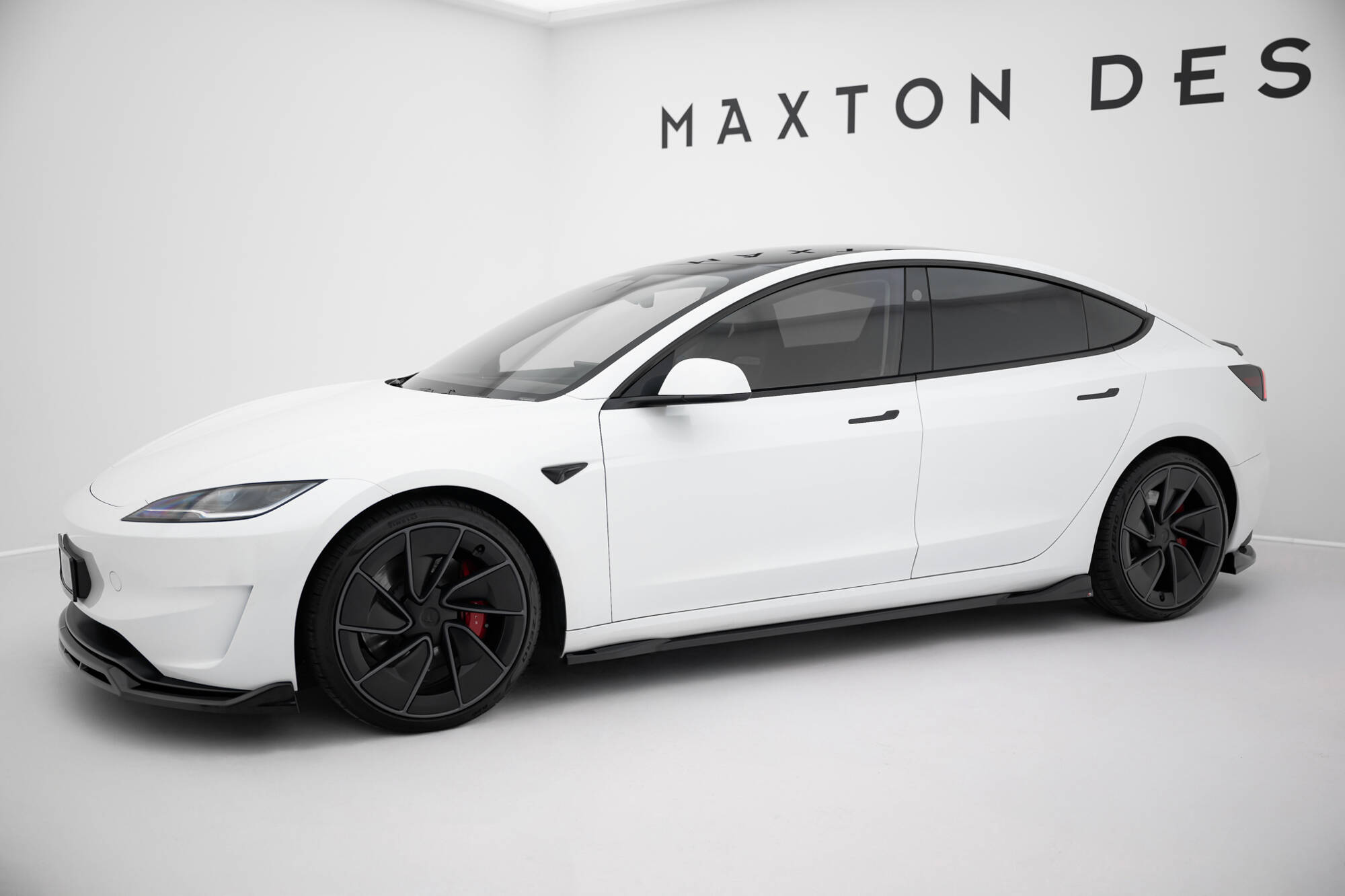 Seitenschweller Ansatz Paar V.1 passend für Tesla Model 3 Performance Mk1 FL schwarz Hochglanz