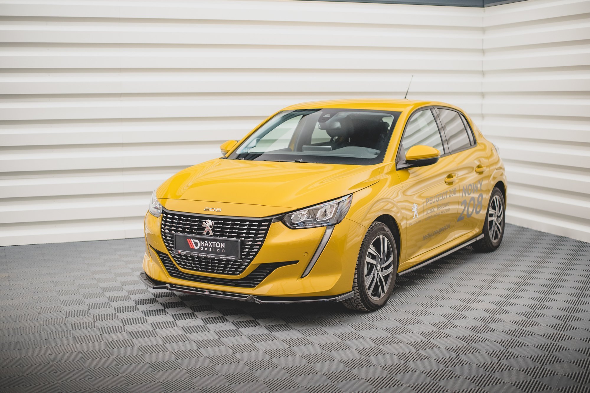 Street+ Spoilerlippe Front Ansatz V.1 passend für Peugeot 208 Mk2 schwarz matt