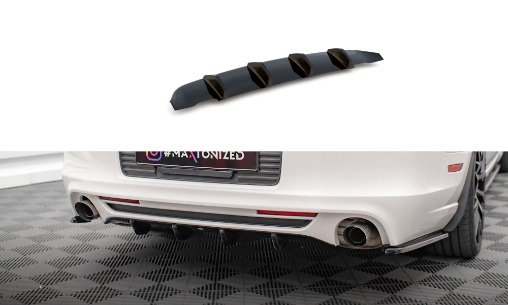Street+ Heck Ansatz Diffusor passend für Ford Mustang Mk5 FL schwarz Hochglanz