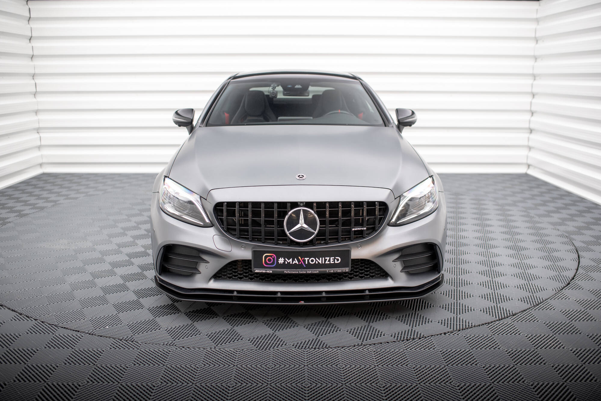 Street Pro Spoilerlippe Front Ansatz passend für Mercedes-AMG C43 Coupe C205 FL rot