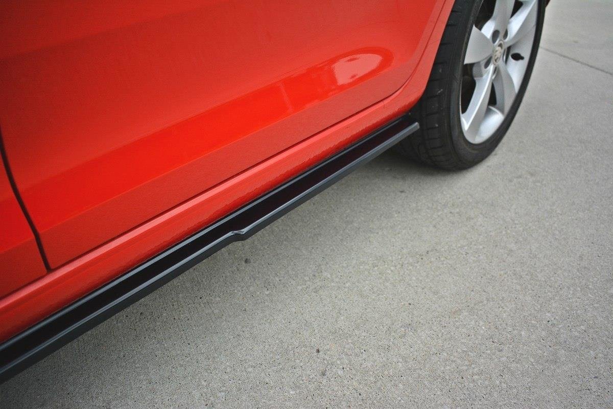 Seitenschweller Ansatz für Skoda Rapid schwarz Hochglanz