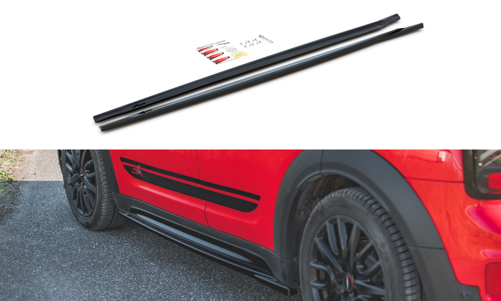 Street+ Seitenschweller Leisten passend für Mini Countryman Mk2 F60 JCW schwarz matt