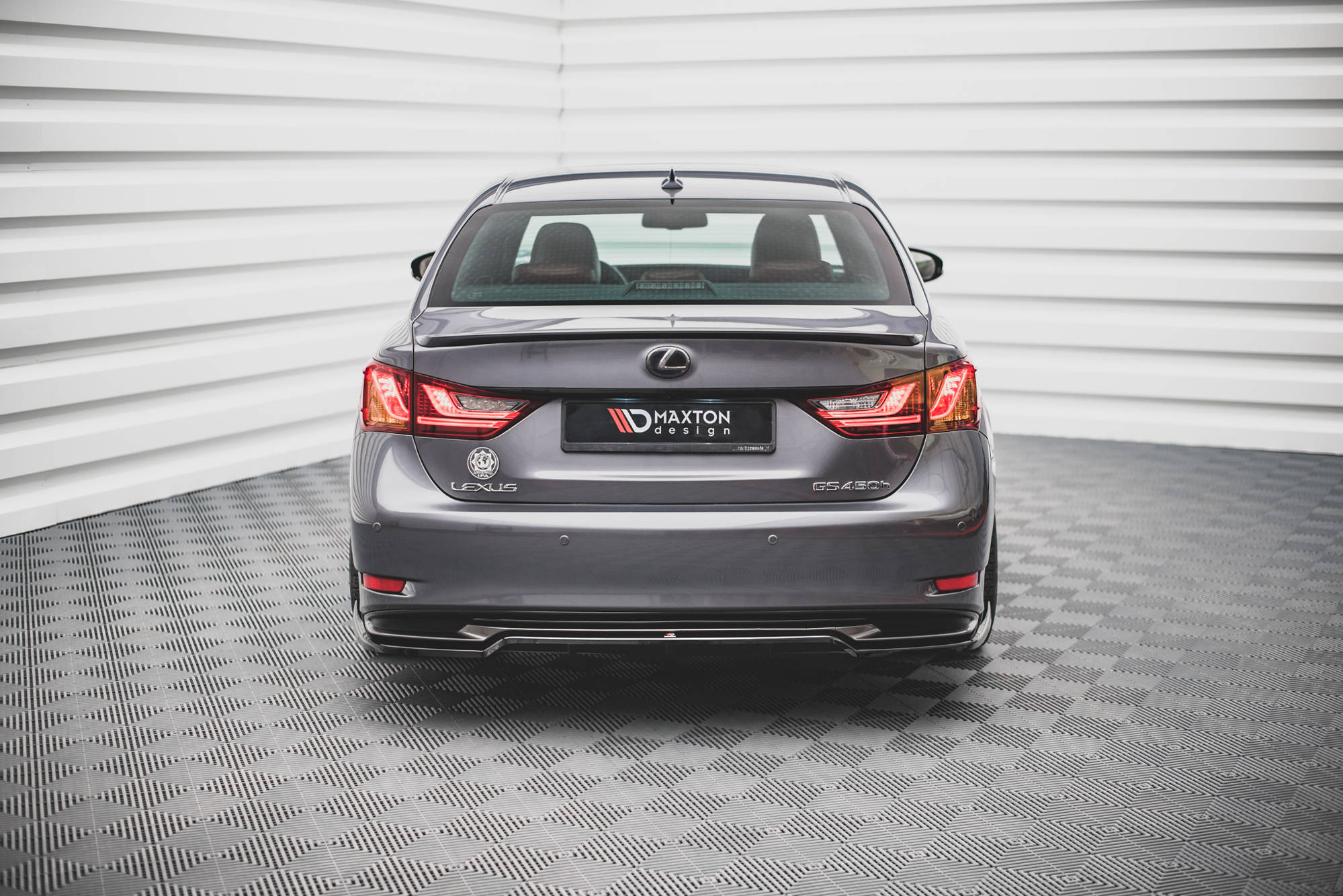 Street+ Mittlerer Diffusor RACE Heck Ansatz passend für Lexus GS F Sport Hybrid Mk4 L10 schwarz Hochglanz