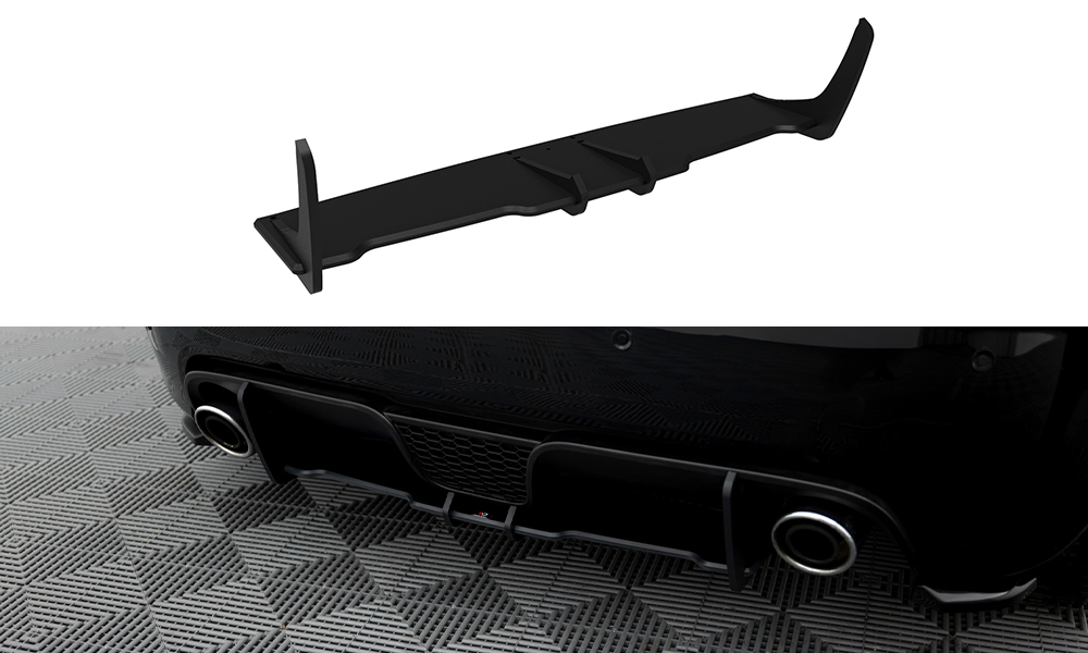 Heckansatz Diffusor passend für ABARTH 500 Mk1 schwarz-rot