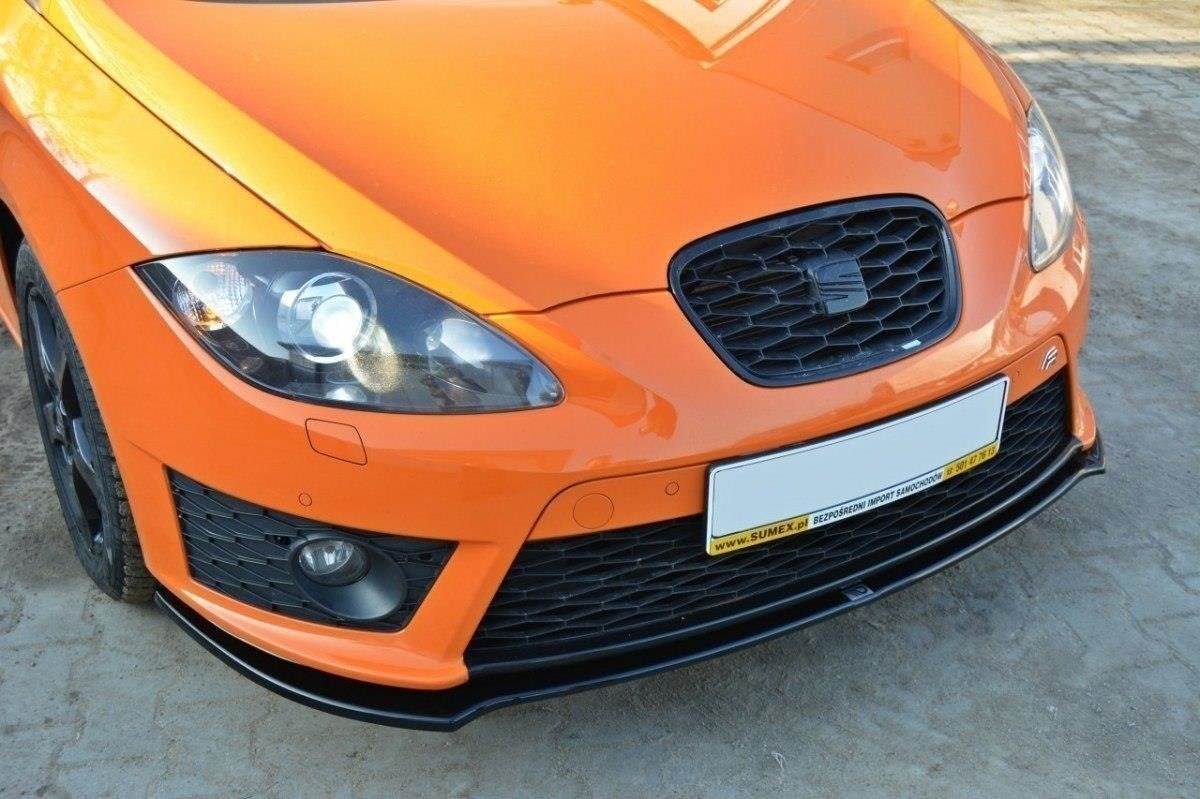 Street+ Spoilerlippe Front Ansatz V.2 passend für Seat Leon MK2 CUPRA / FR FL schwarz Hochglanz