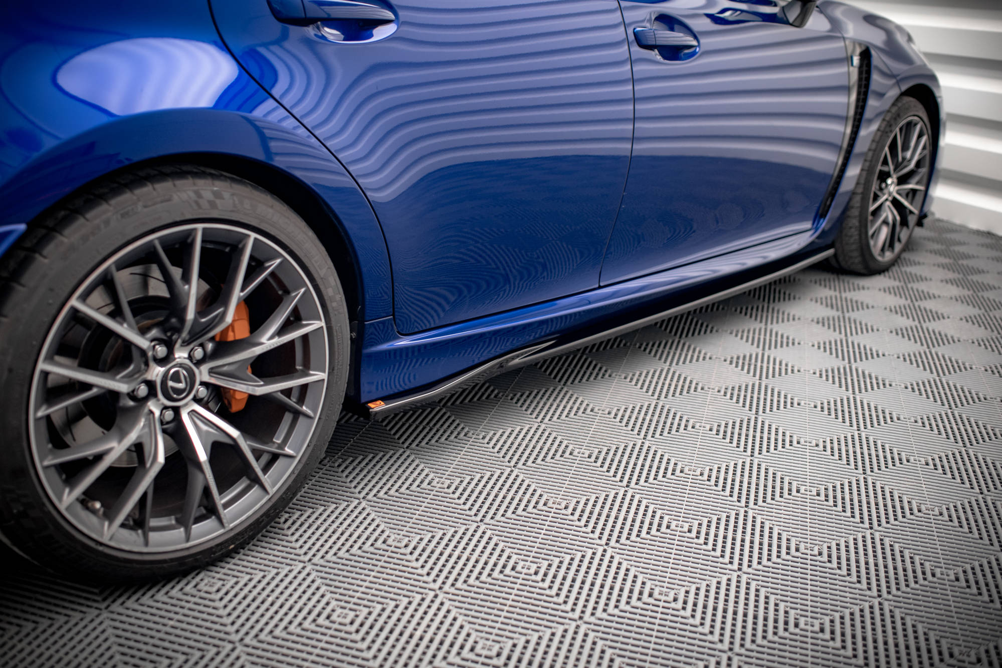 Street+ Seitenschweller Leisten passend für Lexus GS F Mk4 FL schwarz Hochglanz