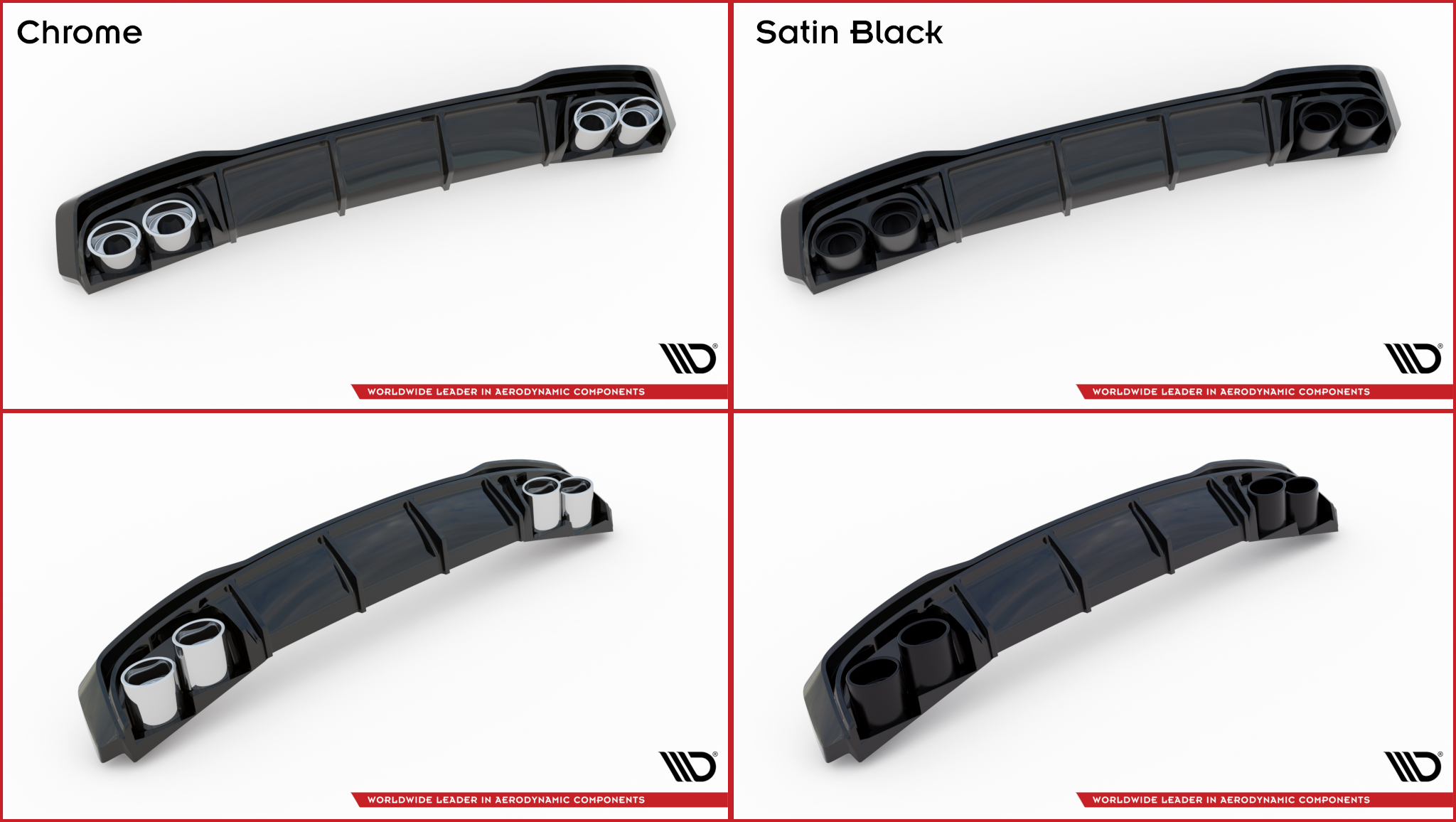 Diffusor Heck Ansatz + Endrohre passend für Audi A3 S-Line Sportback 8Y Facelift