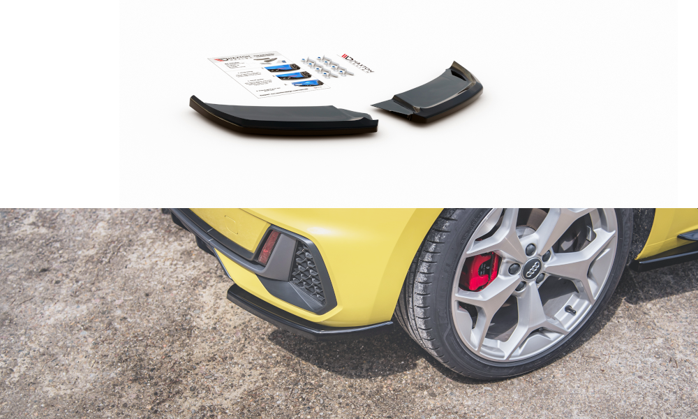 Heck Ansatz Flaps Diffusor für Audi A1 S-Line GB schwarz Hochglanz