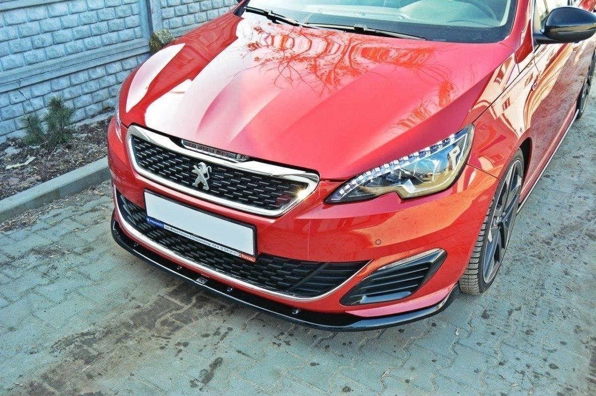 Street+ Spoilerlippe Front Ansatz V.2 passend für Peugeot 308 II GTI schwarz Hochglanz