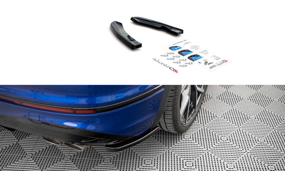 Street+ Heck Ansatz Flaps passend für VW Tiguan R Mk2 FL schwarz Hochglanz