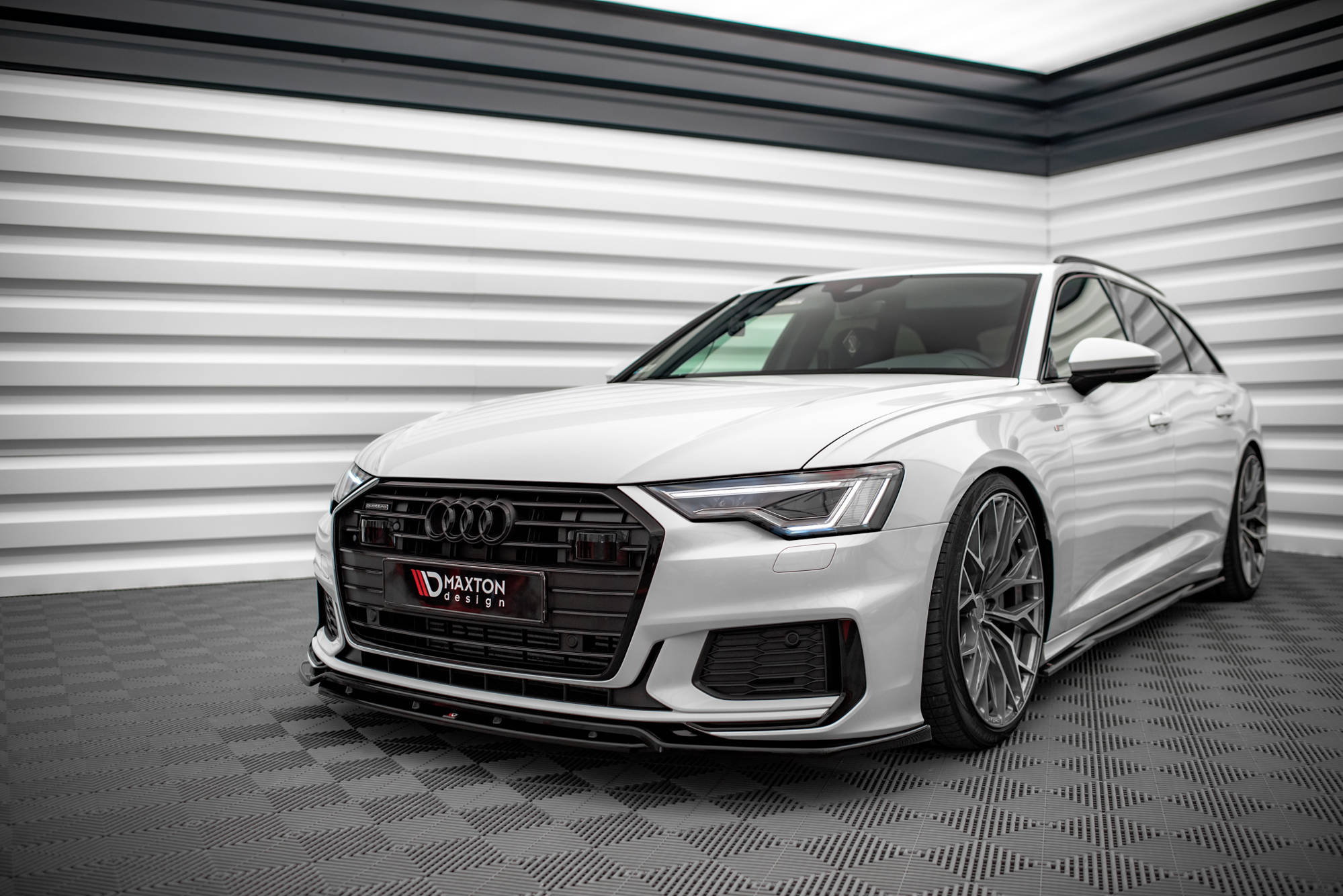 Street+ Spoilerlippe Front Ansatz V.3 passend für Audi A6 S-Line / S6 C8 / C8 FL schwarz Hochglanz