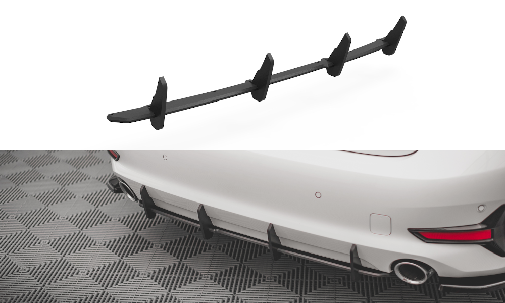 Street Pro Heckschürze Heck Ansatz Diffusor passend für BMW 3er G20 / G21 rot
