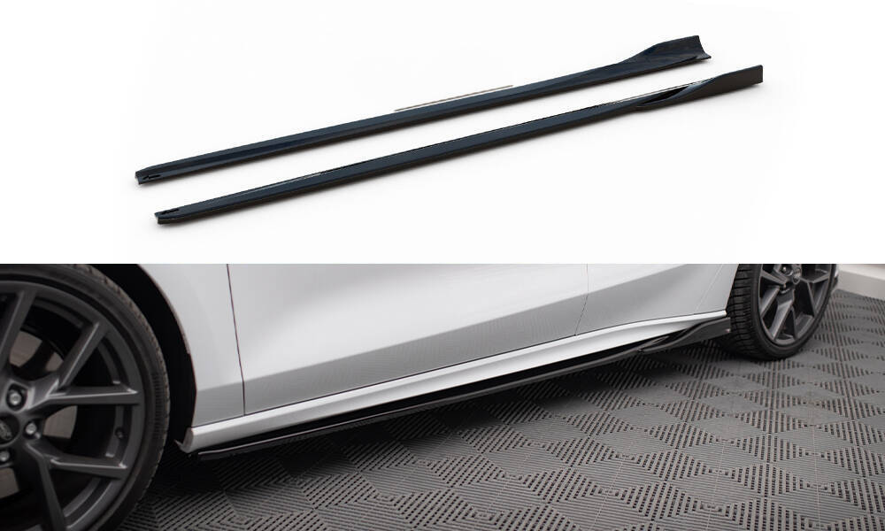 Seitenschweller Ansatz für V.4 Ford Focus ST / ST-Line Mk4 Facelift schwarz Hochglanz