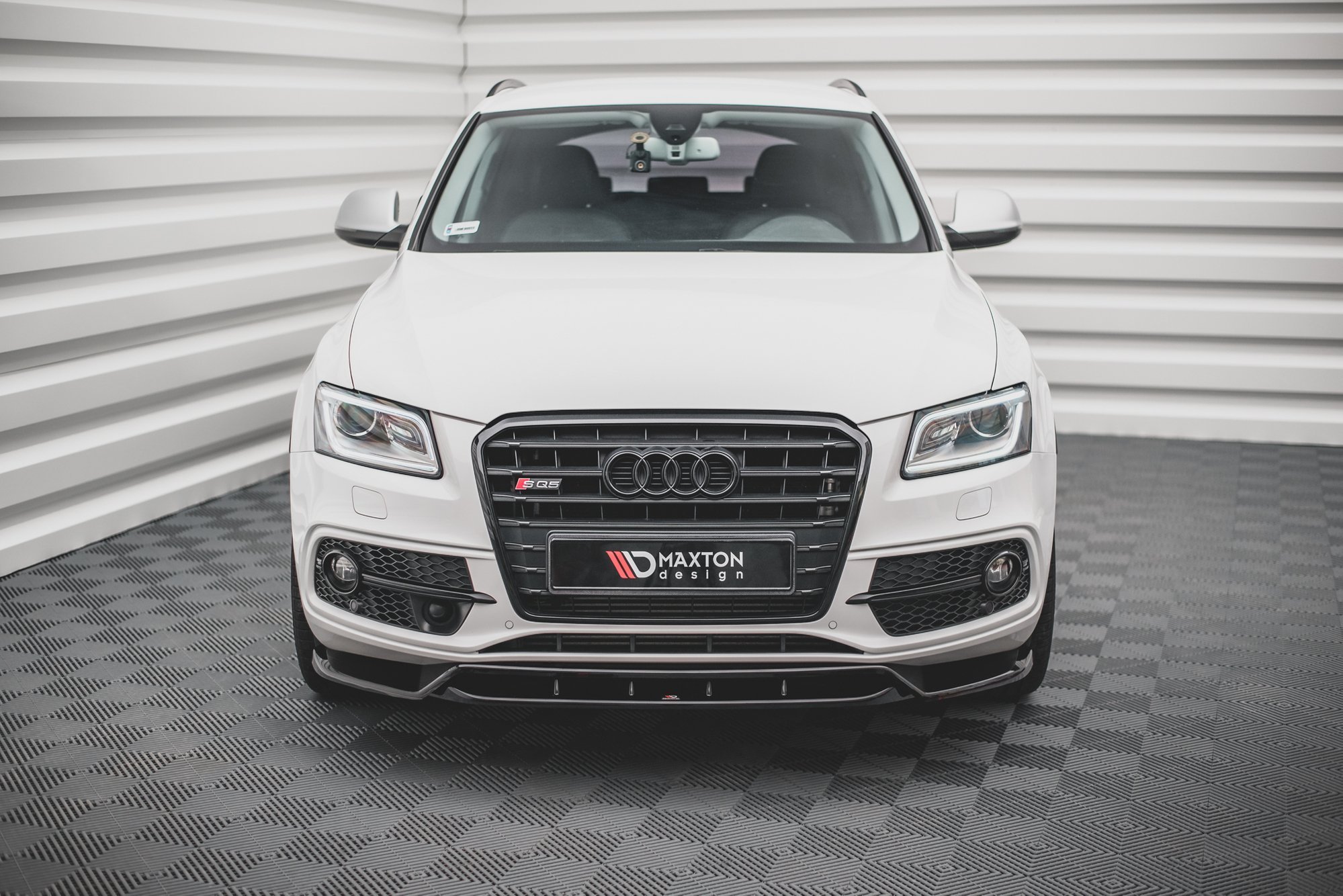 Street+ Spoilerlippe Front Ansatz passend für Audi SQ5 / Q5 S-Line Mk1 8R schwarz Hochglanz