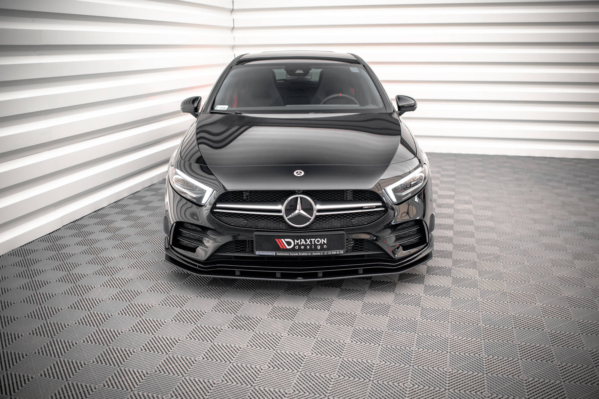 Street Pro Spoilerlippe Front Ansatz passend für Mercedes A35 AMG AERO / AMG-Line W177 rot