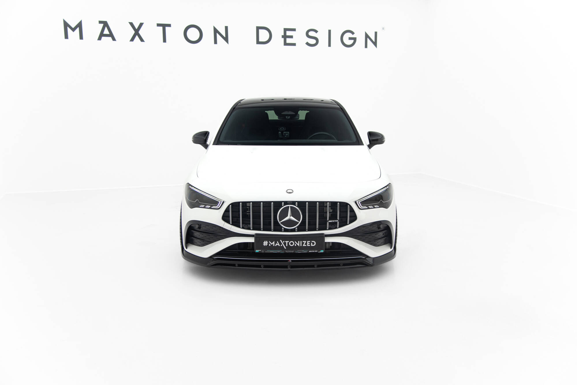 Street+ Spoilerlippe Front Ansatz passend für Mercedes-AMG CLA 35 Coupe / Shooting Brake C118 FL / X118 FL schwarz Hochglanz