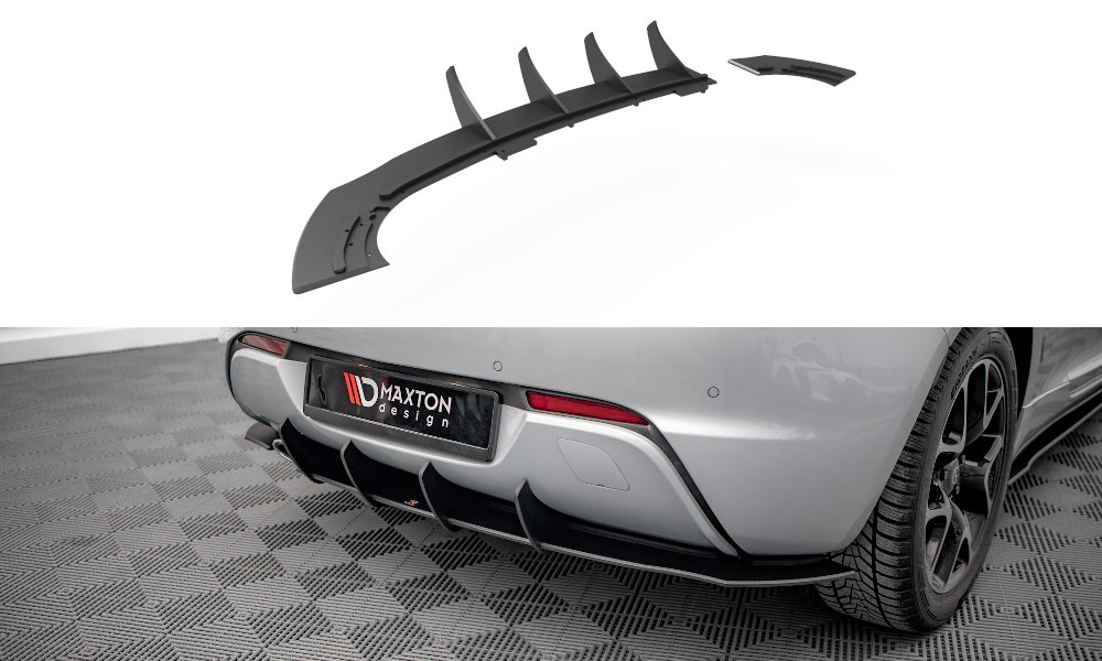 Street Pro Heckschürze Heck Ansatz Diffusor passend für Opel Astra GTC OPC-Line J rot