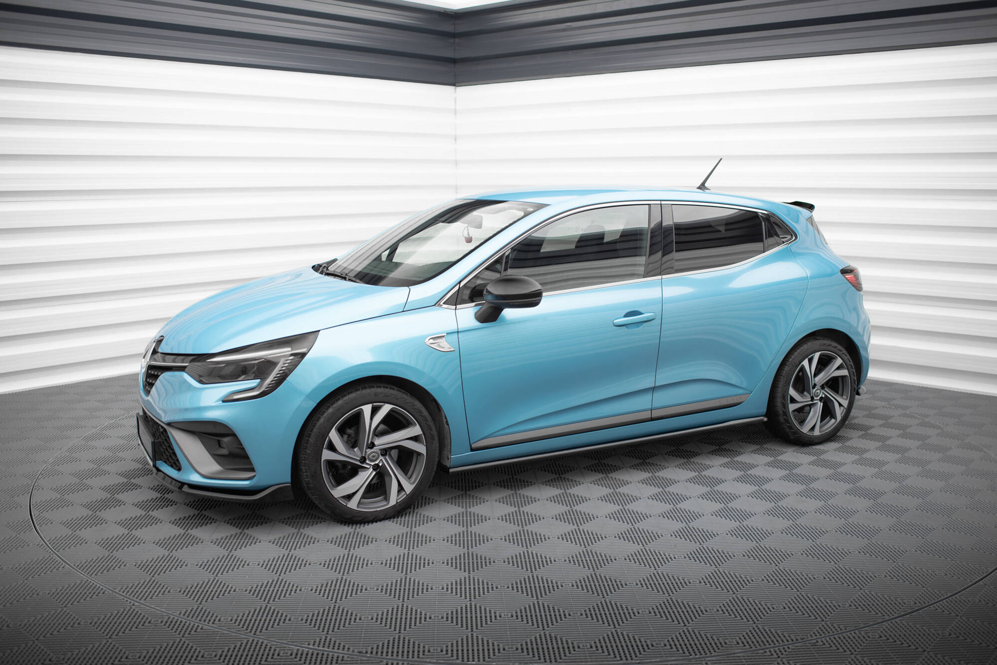 Street+ Seitenschweller Leisten passend für Renault Clio R.S. Line Mk5 schwarz Hochglanz