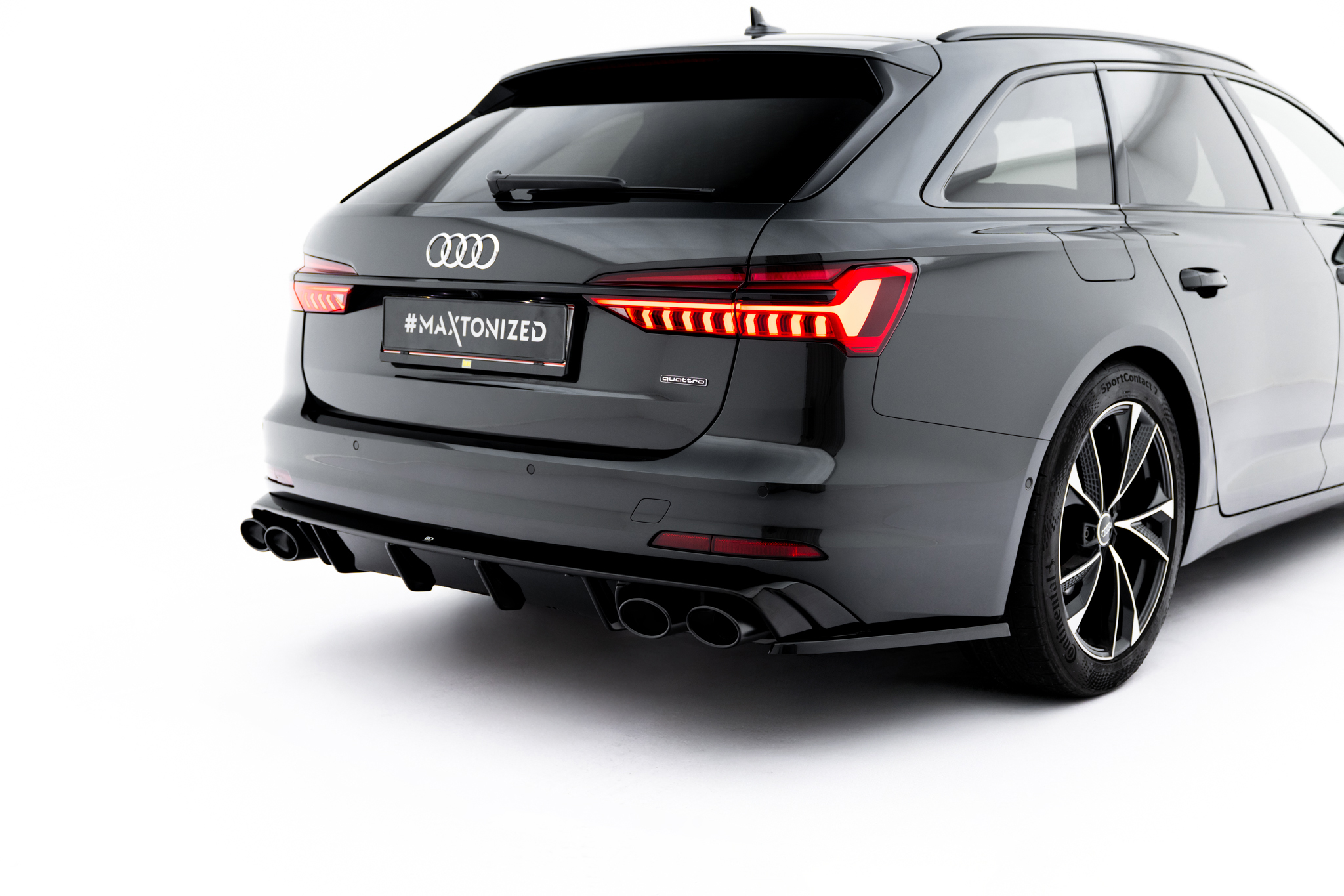 Street+ Heck Ansatz Diffusor + Endrohre passend für Audi A6 Limousine / Avant C8 / C8 FL