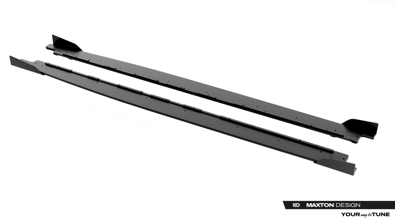 Street Pro Seitenschweller passend für Cupra Leon ST / Hatchback Mk1 Facelift schwarz matt + Hochglanz Flaps