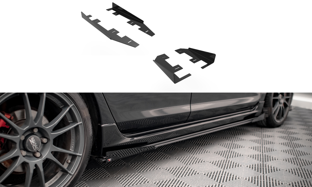 Seitenschweller Flaps passend für Mazda 3 MPS Mk1 schwarz Hochglanz