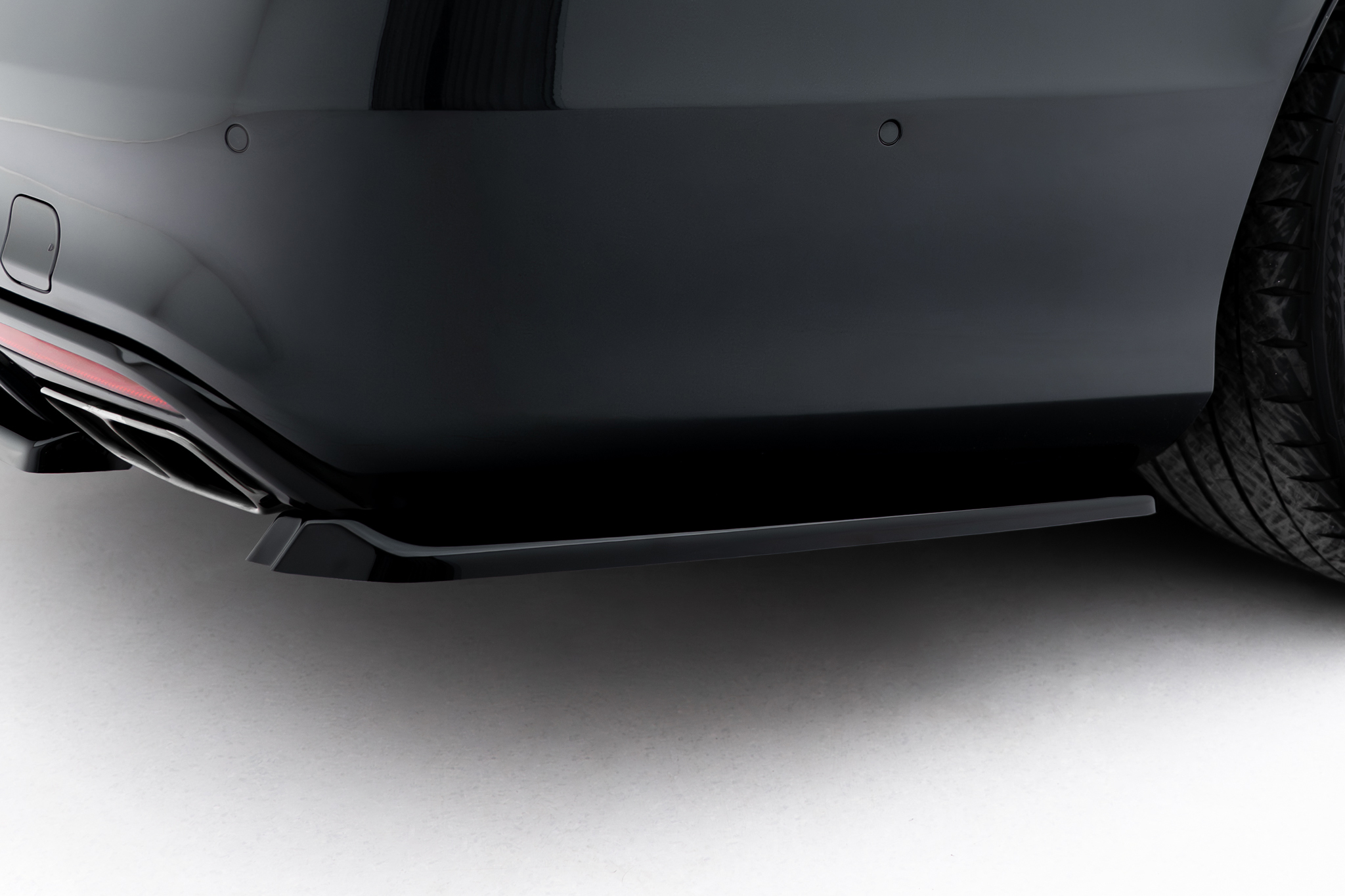 Heck Ansatz Flaps Diffusor passend für Mercedes-Benz S AMG-Line W222 schwarz Hochglanz